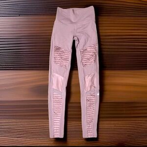 Alo Yoga Leggings Pants Sz XS High Waisted Pink Workout RN# 87370